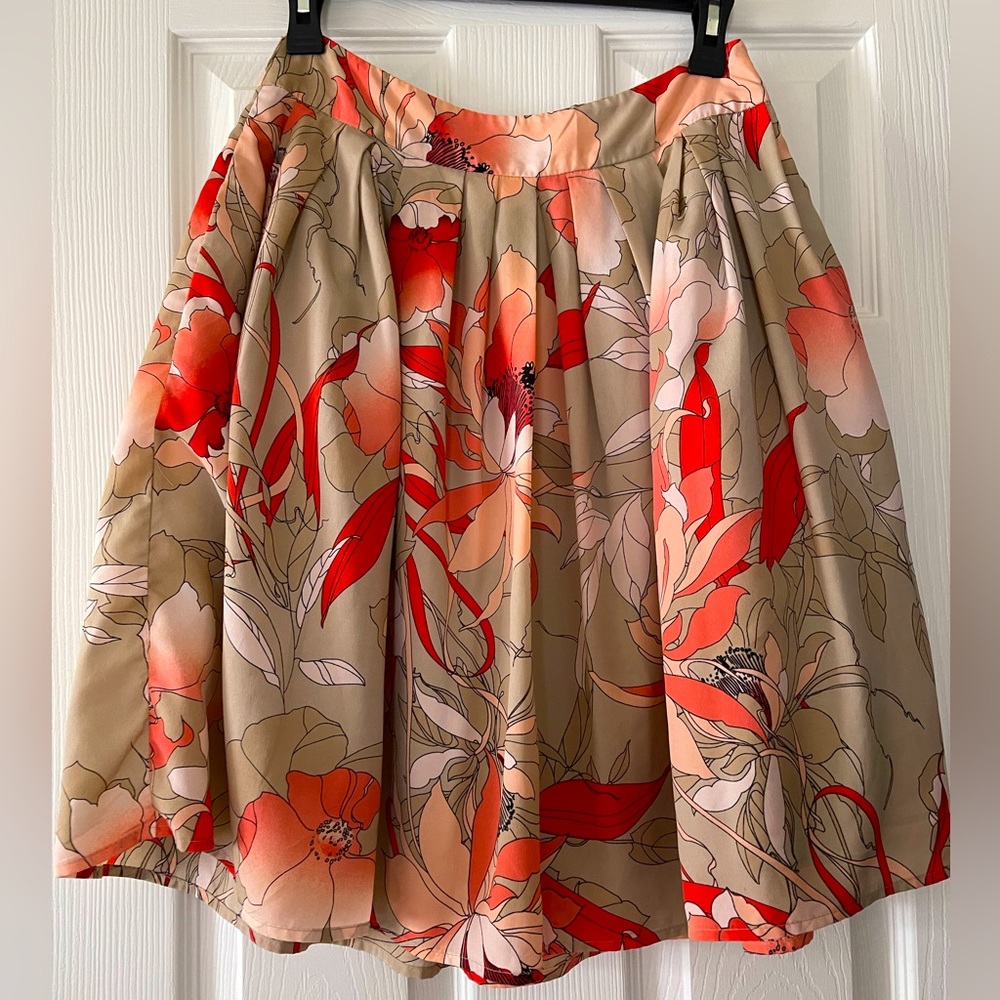 WORTHINGTON Floral Full Knee-length Skirt